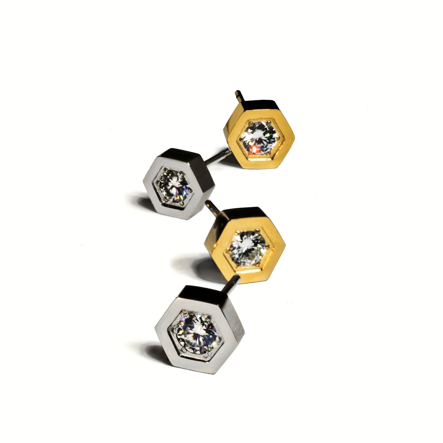 LG028 Hexa Brilliance Earrings