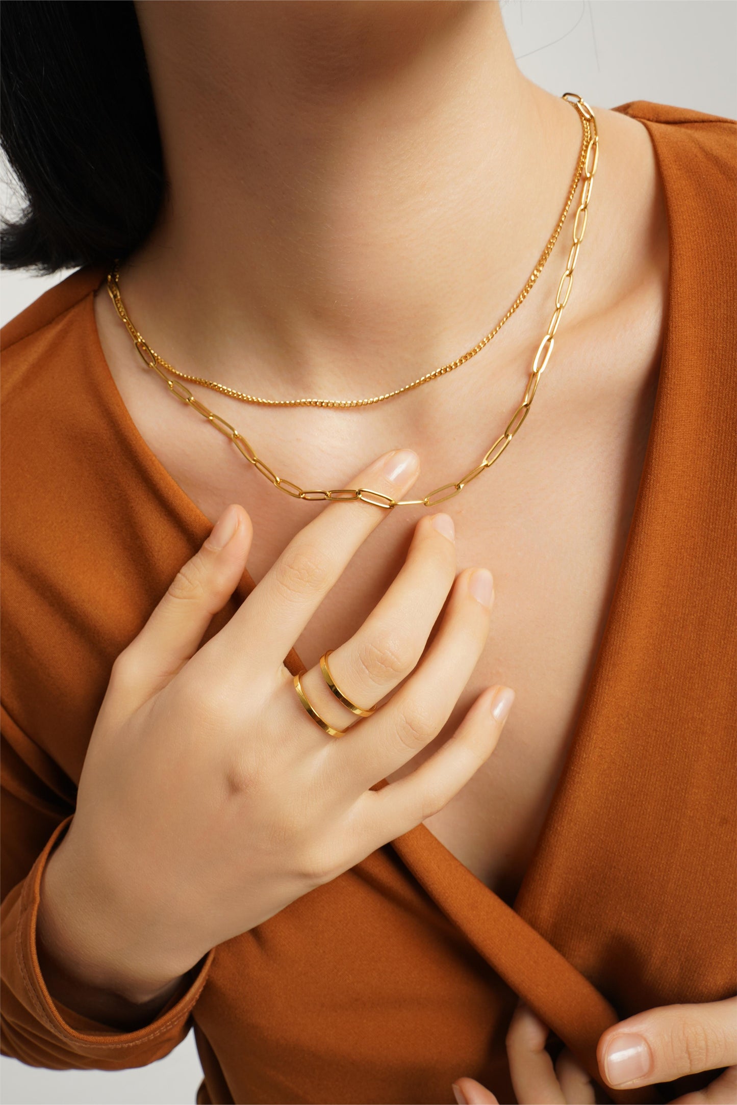 LG011 Golden Harmony Layered Necklace