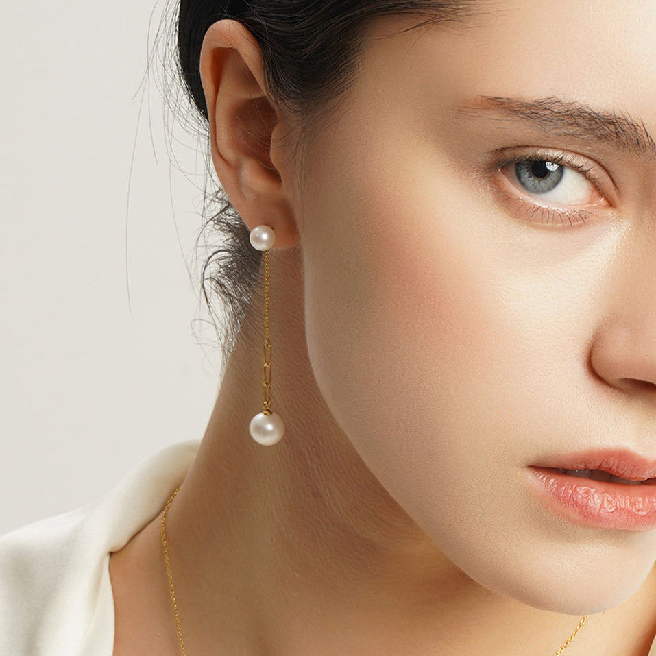 LG044 Elegant Y Shape Natural Pearl Necklace