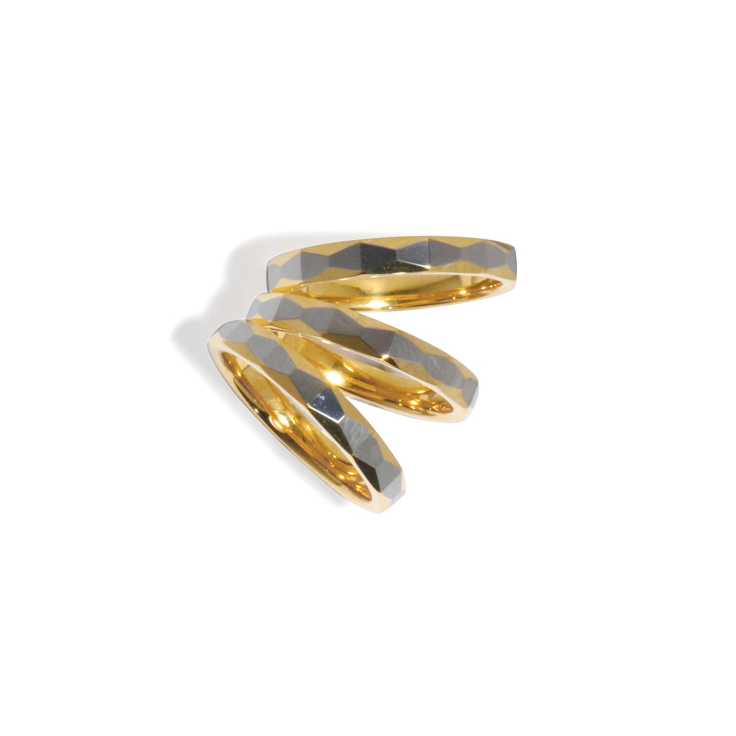 LG036 Two-Tone Facet Harmony Ring