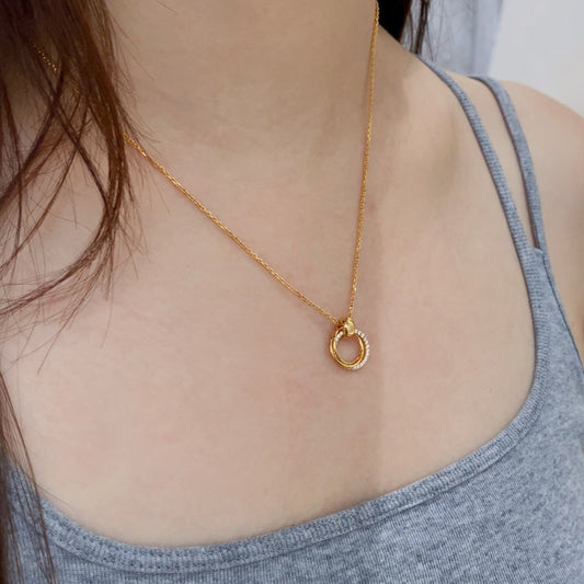 Triptych Orbit Pendant Necklace