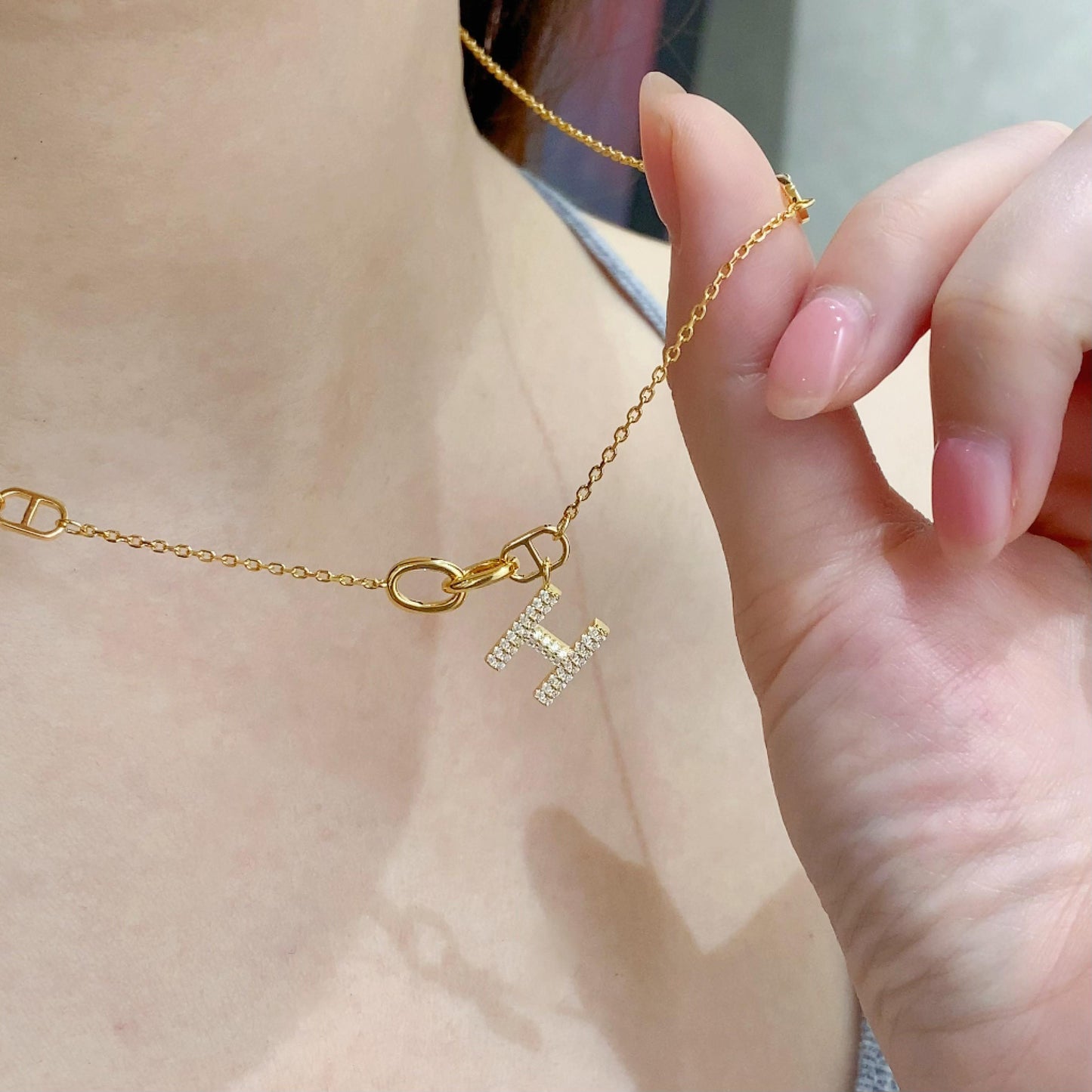 Industrial Chic H Shape Necklace
