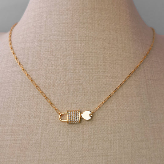 Cipher Lock&Key Pendant Necklace