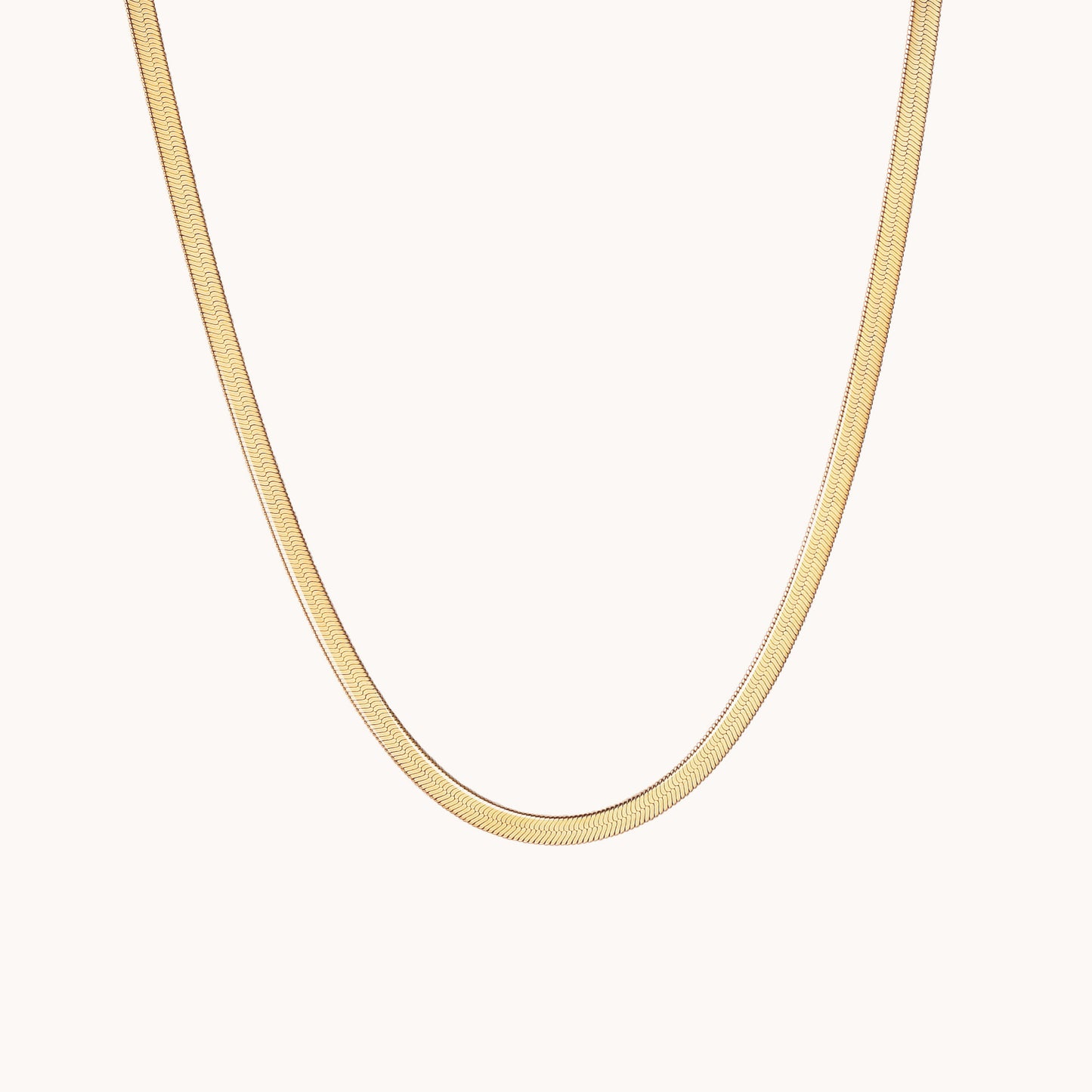 LG006 Flat Snake Chain 4mm Necklace/ Bracelet set