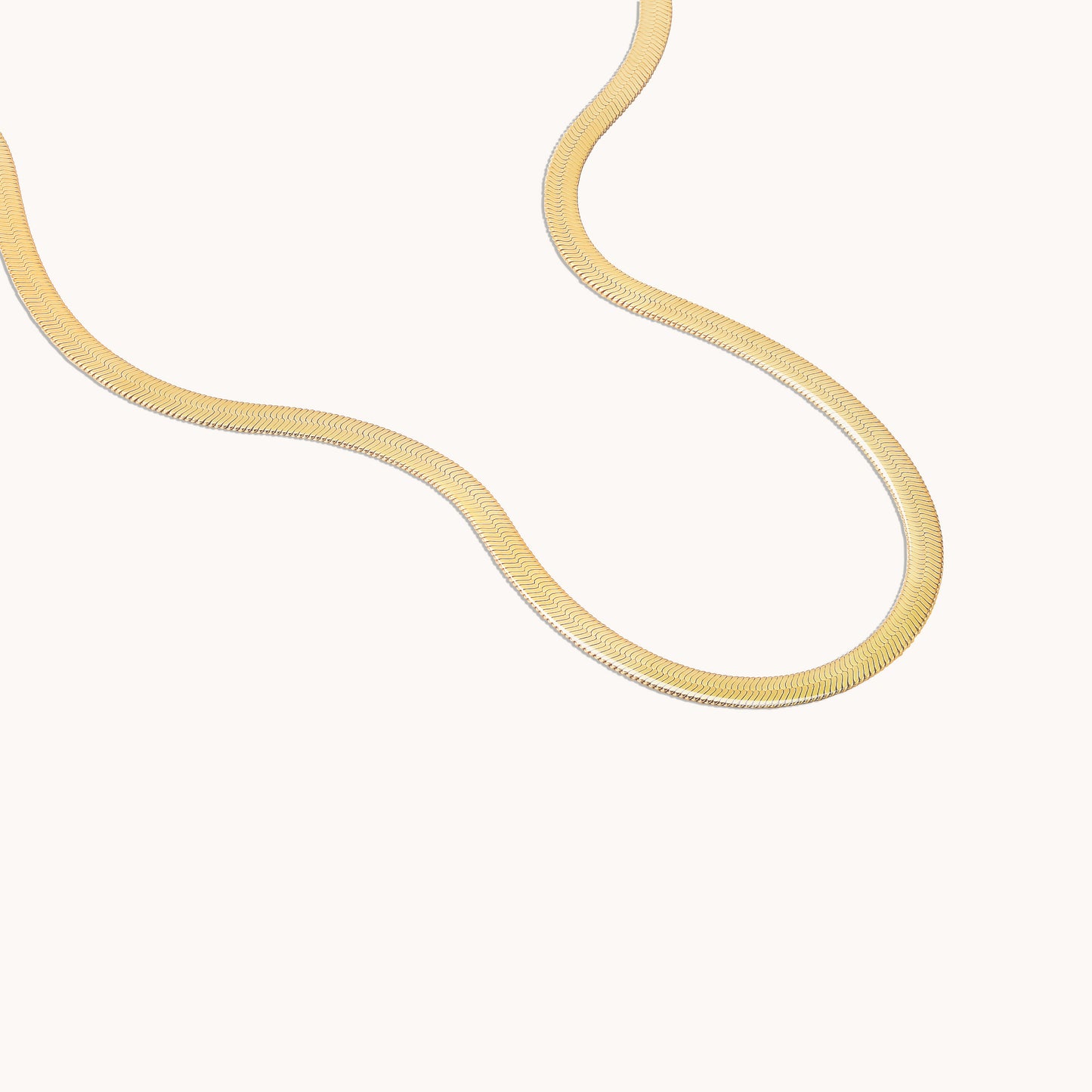 LG006 Flat Snake Chain 4mm Necklace/ Bracelet set