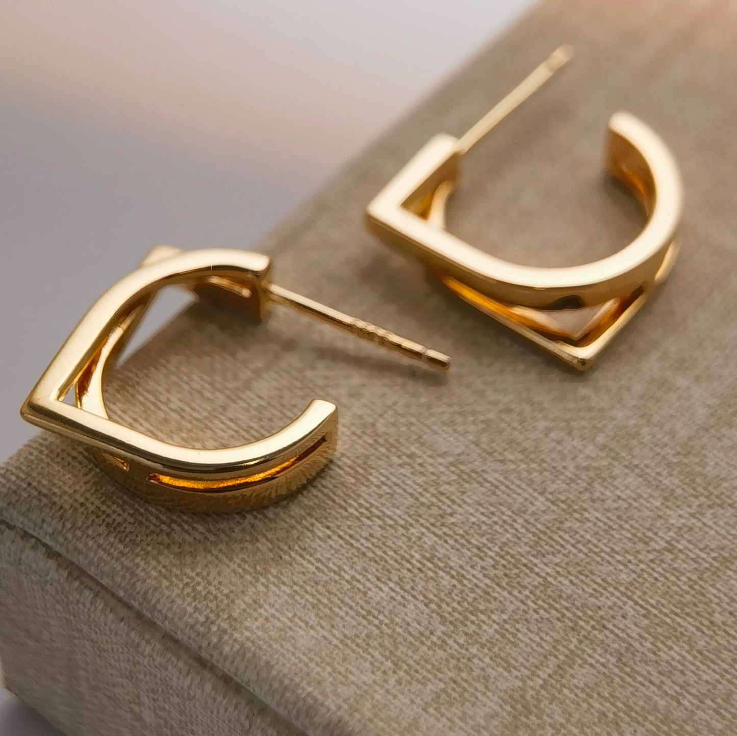Streamline D Shape Earrings