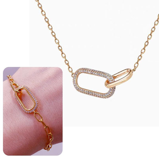 Celestial Paperclip Necklace/Bracelet Set