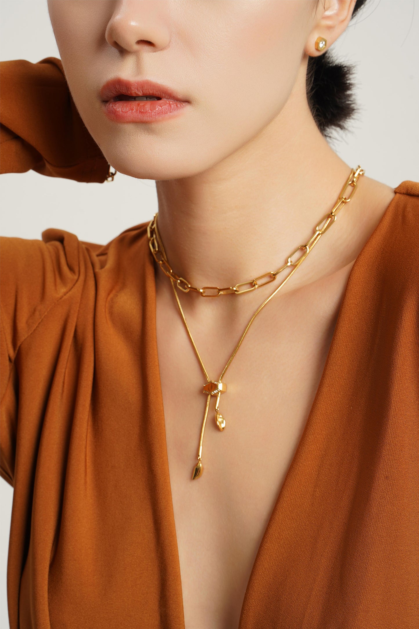 LG-009 Golden Flow Chain Necklace