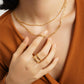 LG-010  Golden Harmony Layered Necklace