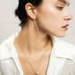 LG045 Small Sky Star Natural Pearl Necklace&Earings Set