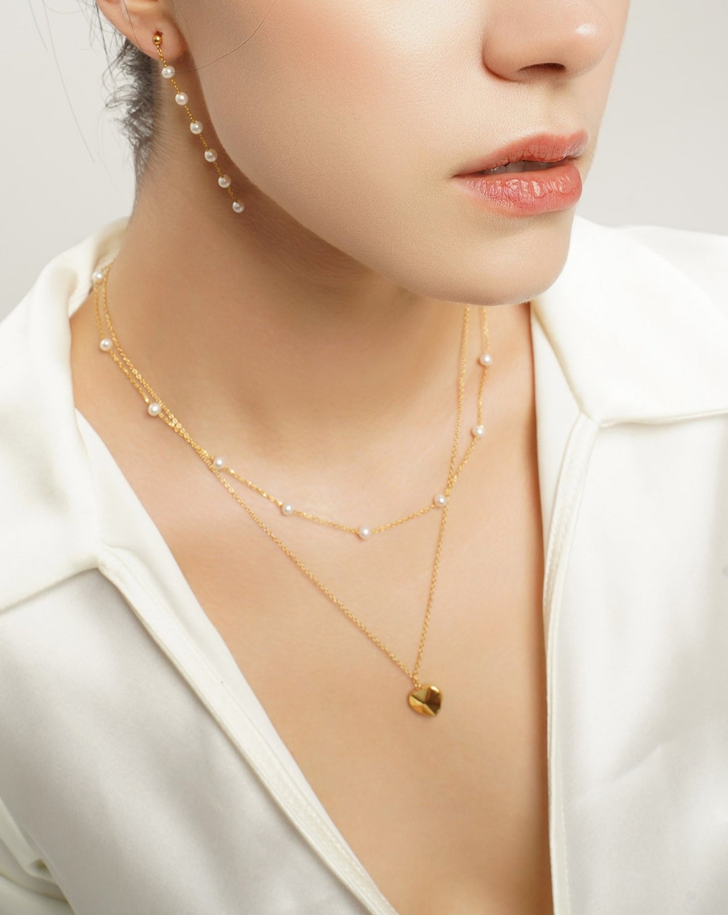 LG-017  Facet Heart Pendant Necklace