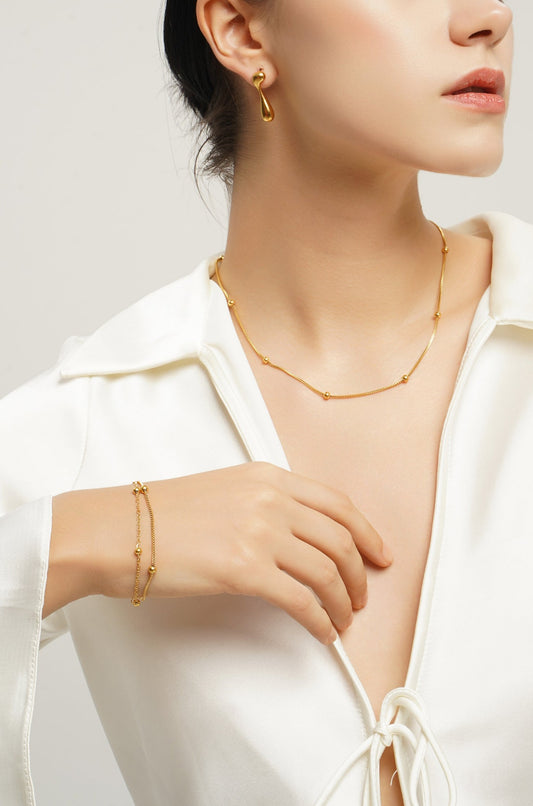 LG-045  18K gold plated pretty beans bracelet