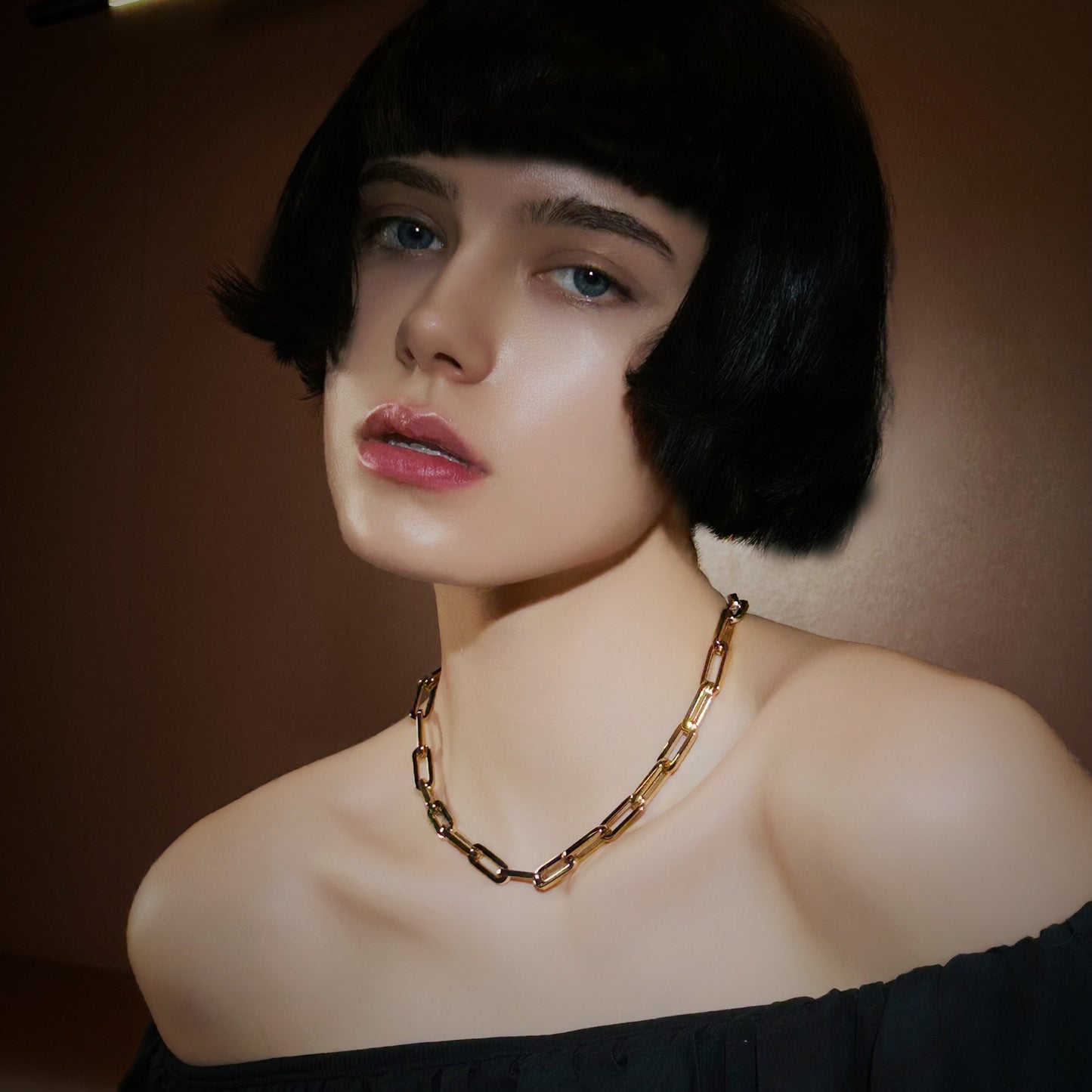LG009 Paperclips Choker Necklace/Bracelet Set