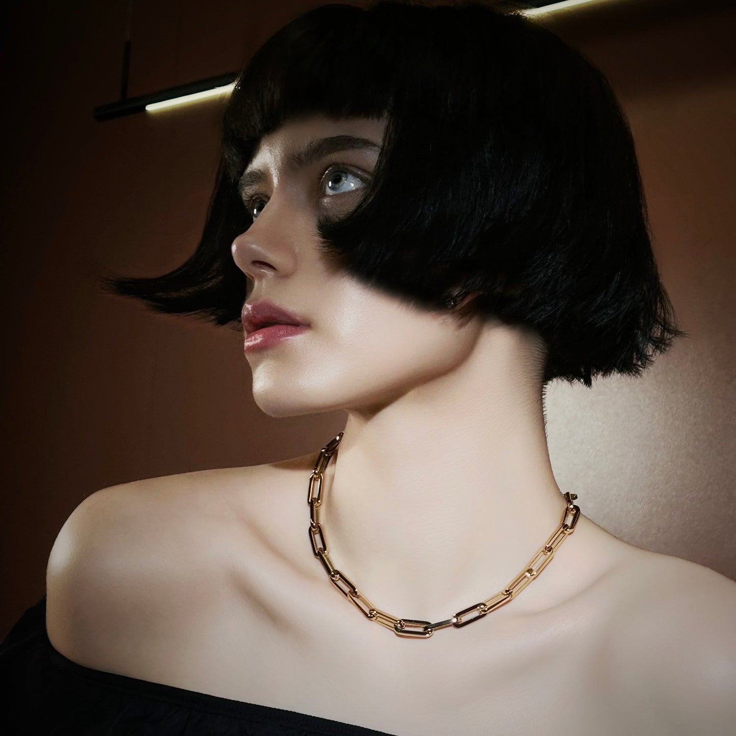 LG009 Paperclips Choker Necklace/Bracelet Set