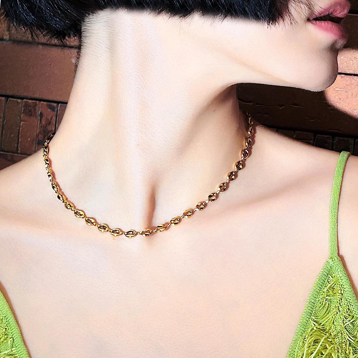 LG-051 Elegant Coffee Beans necklace/bracelet set