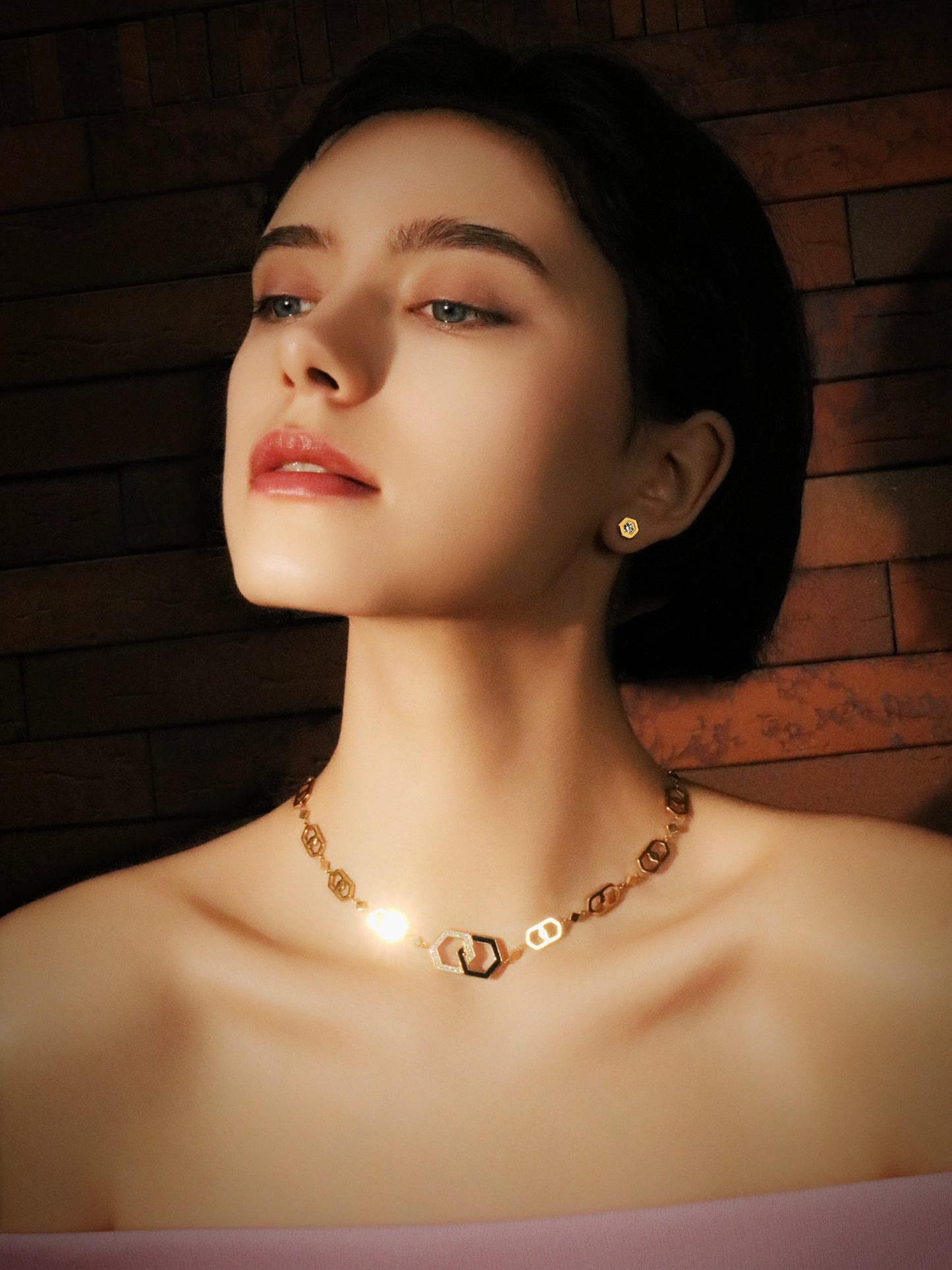 LG-003 Interlinked Elegance Choker Necklace/Bracelet Set