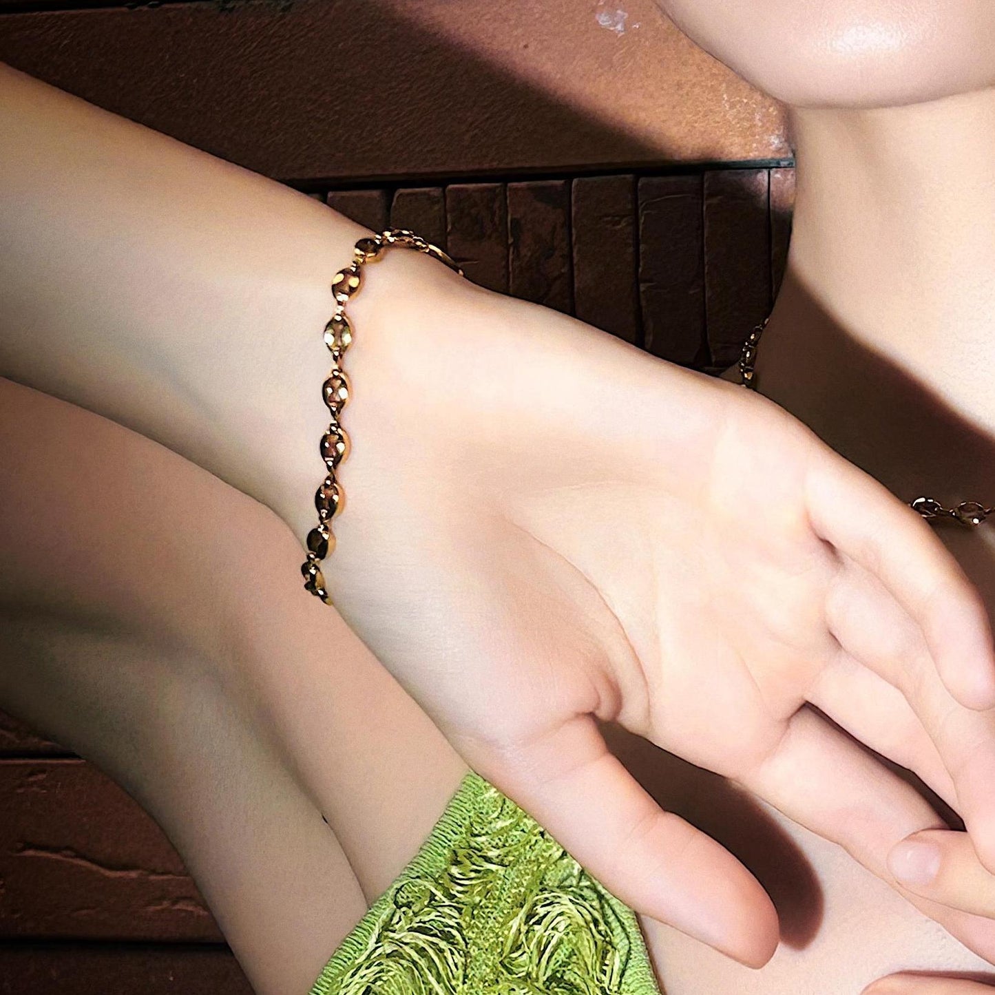 LG-051 Elegant Coffee Beans necklace/bracelet set