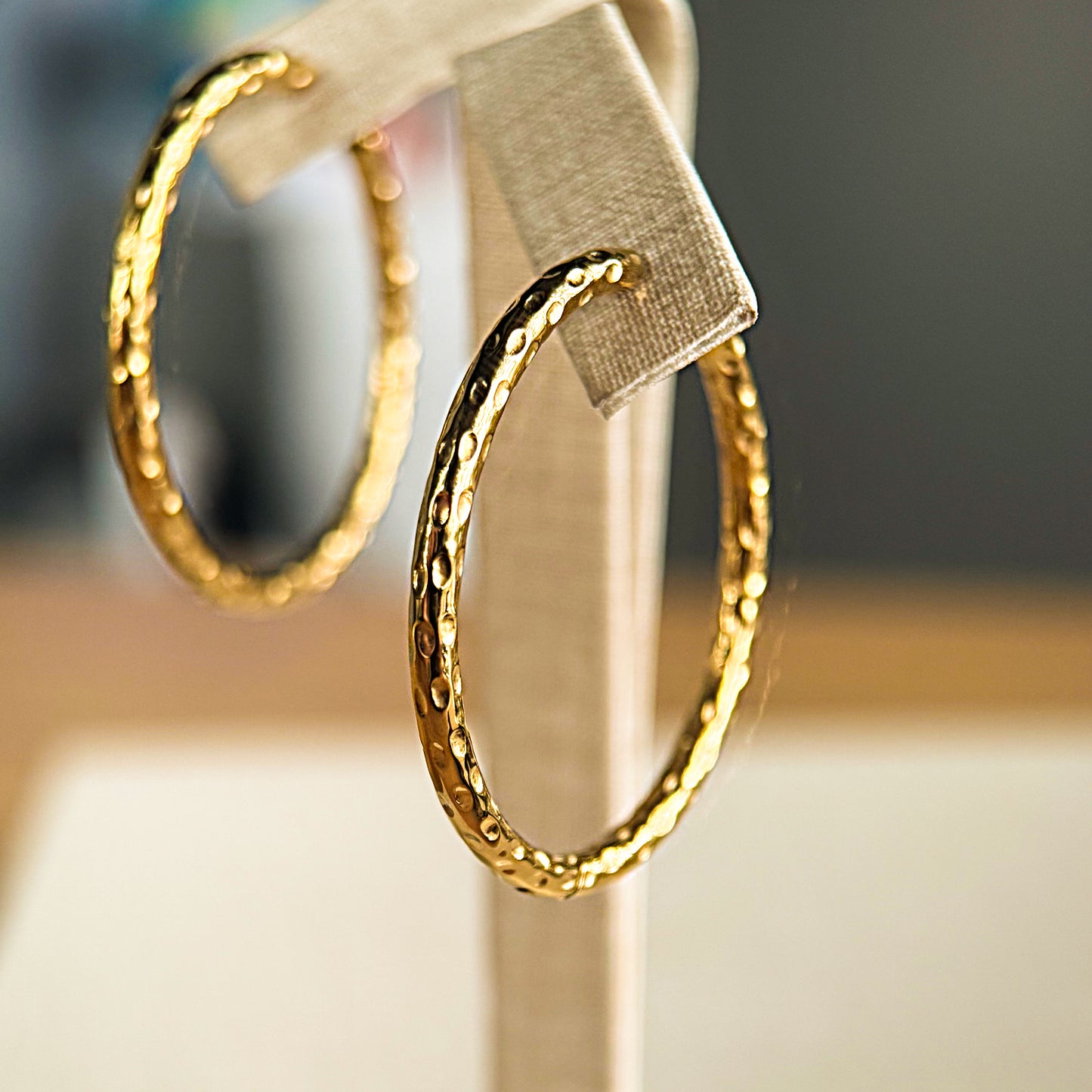 LG053 Embossing Hoop(3.5cm) Earrings