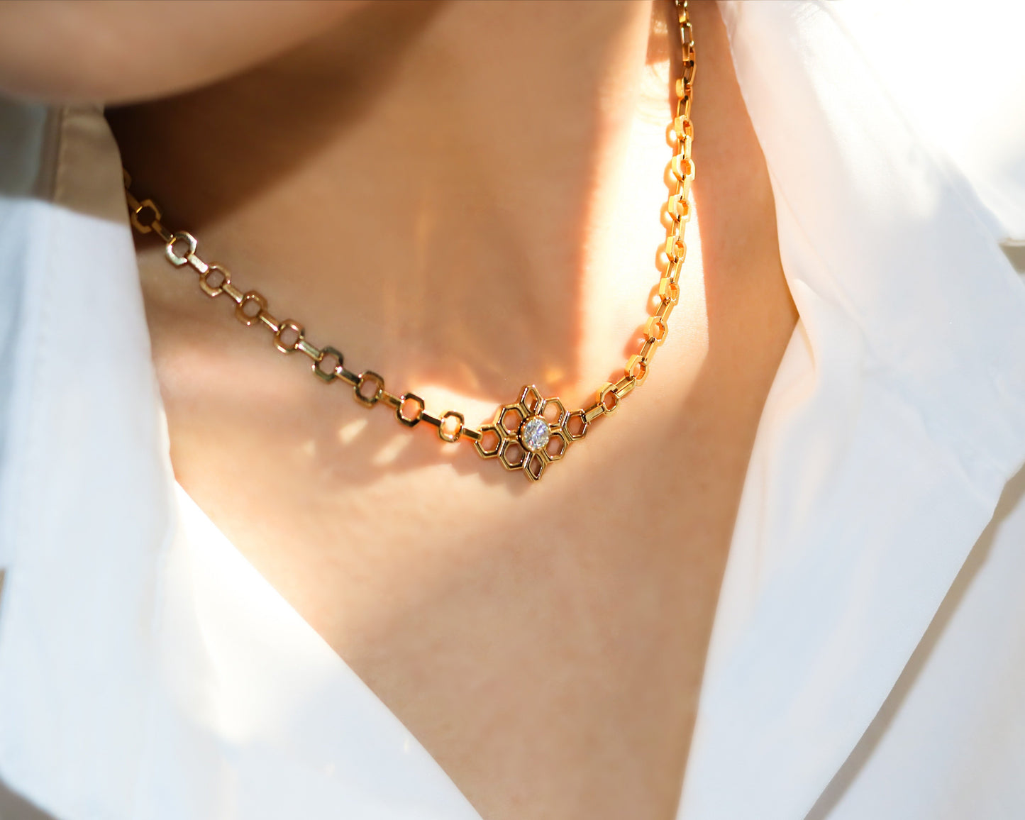 LG-004 Honeycomb Bloom  Necklace/Bracelet set