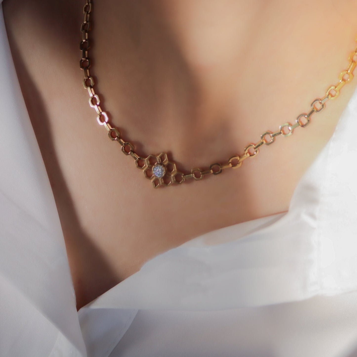 LG-004 Honeycomb Bloom  Necklace/Bracelet set