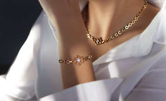 LG-004 Honeycomb Bloom  Necklace/Bracelet set