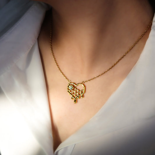 LG-014 Honey Drip Heart Necklace