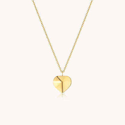 LG-017  Facet Heart Pendant Necklace