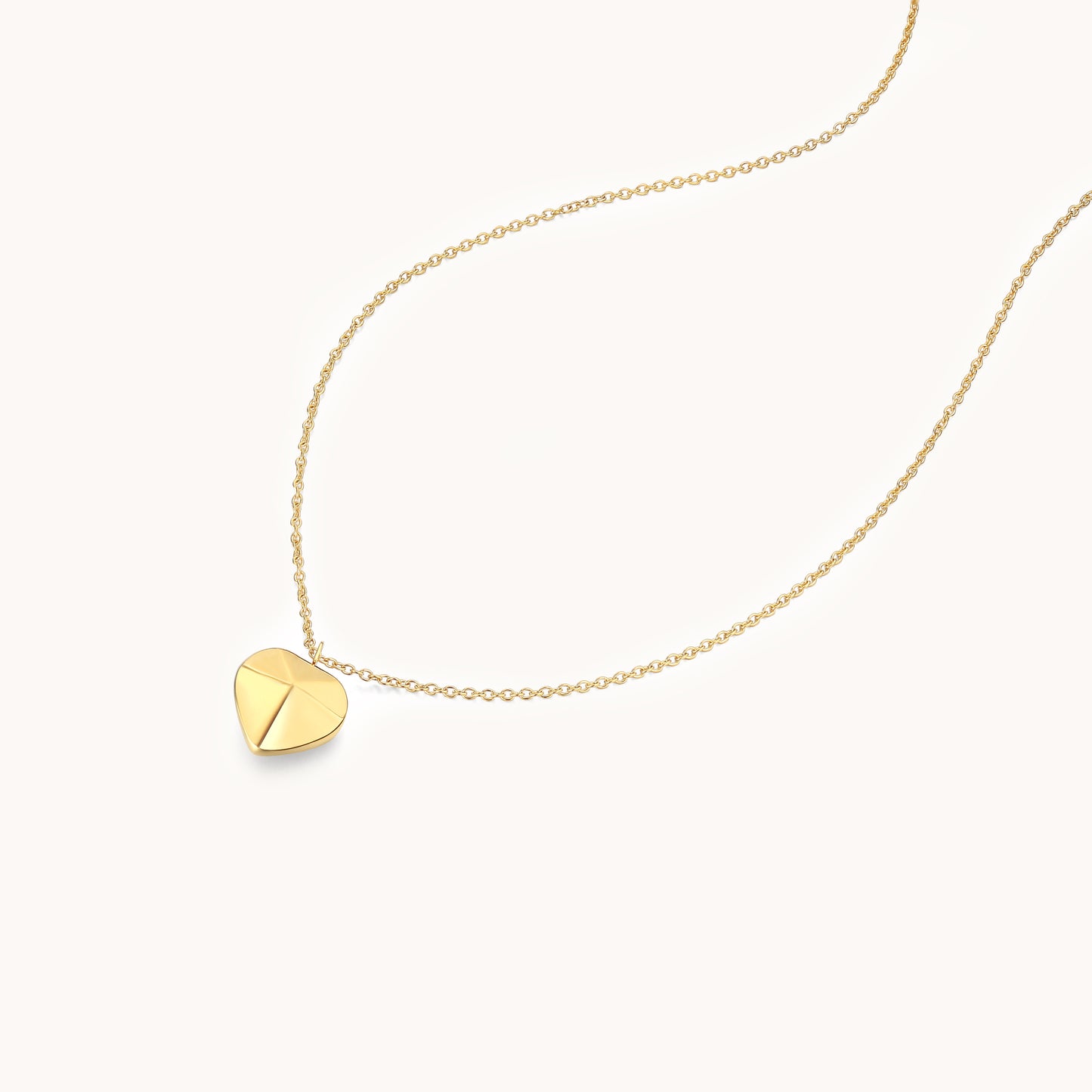 LG-017  Facet Heart Pendant Necklace