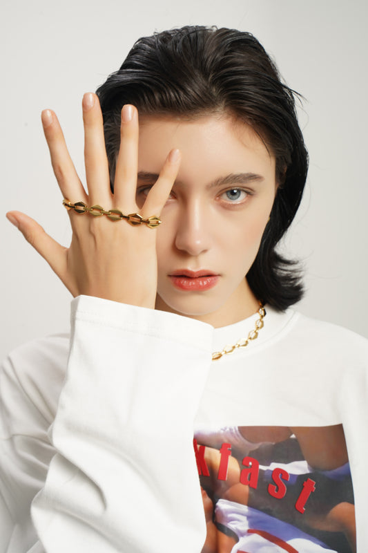 LG-001 Radiant Link Choker Necklace/Bracelet Set