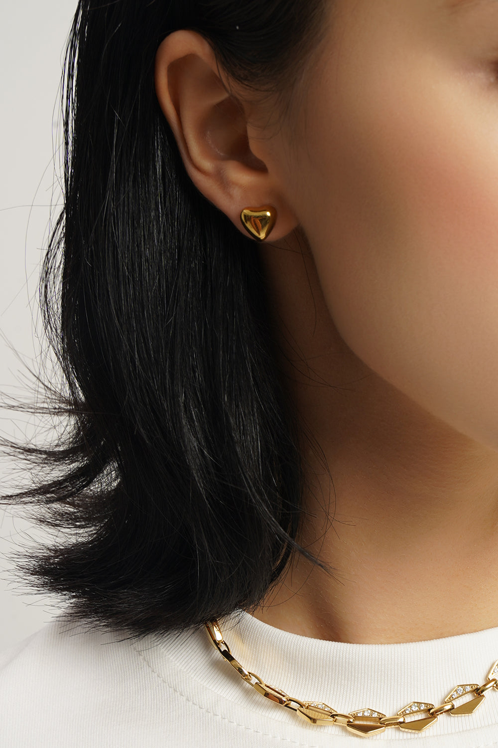 LG-026 Golden Love Studs Earrings