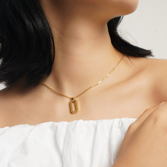 LG-022 Minimal Frame Pendant Necklace