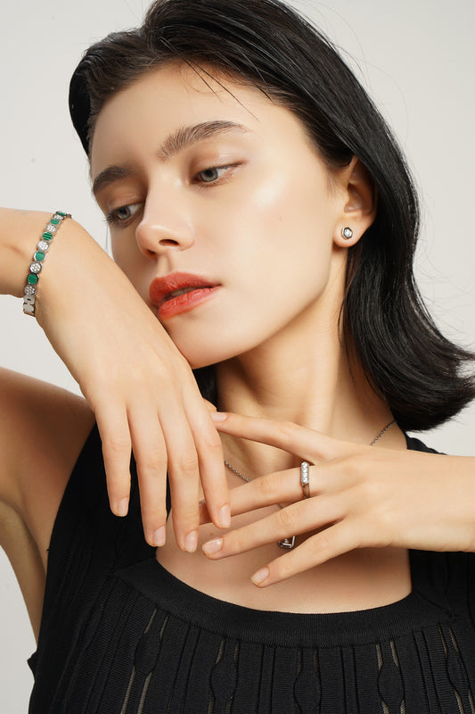 LG-037 HexaGlow Malachite Bangle