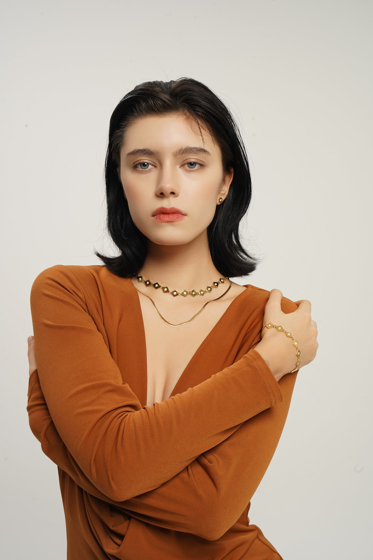 LG-002 Hexagonal Harmony Necklace/Bracelet Set