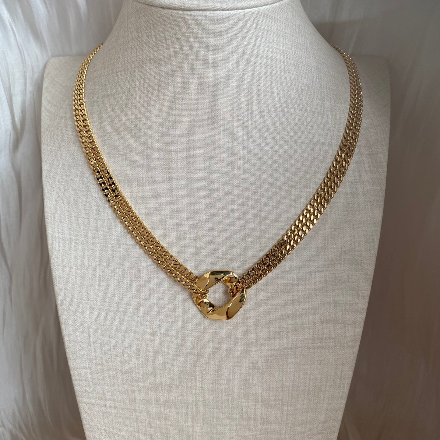 LG056 Double Cuba Chain Set Necklace/Bracelet