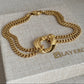 LG056 Double Cuba Chain Set Necklace/Bracelet