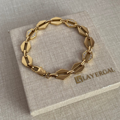 LG001 Radiant Link Choker Necklace/Bracelet Set