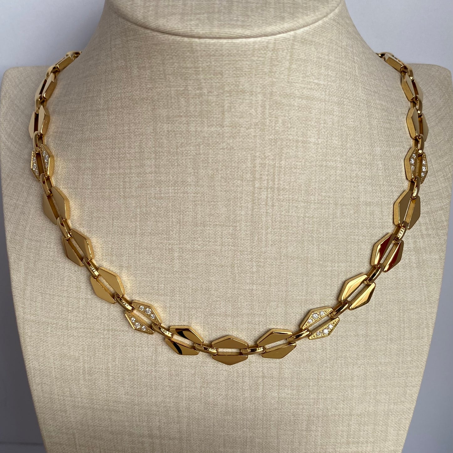 LG001 Radiant Link Choker Necklace/Bracelet Set