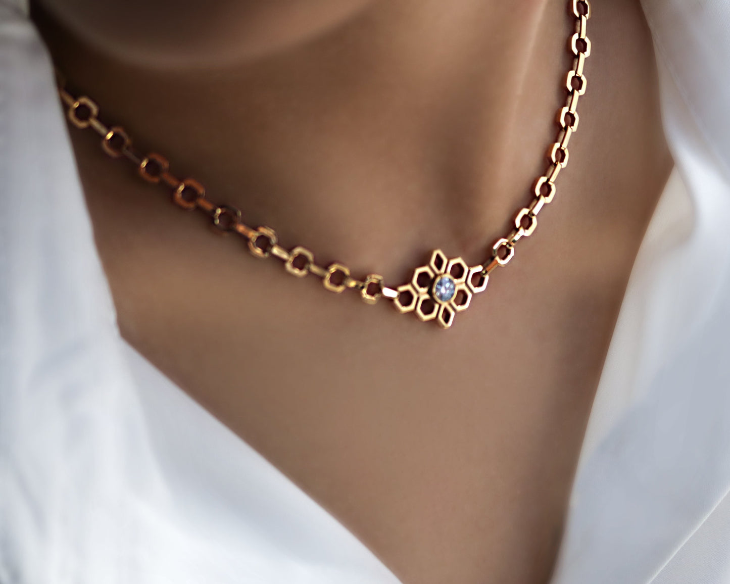 LG-004 Honeycomb Bloom  Necklace/Bracelet set
