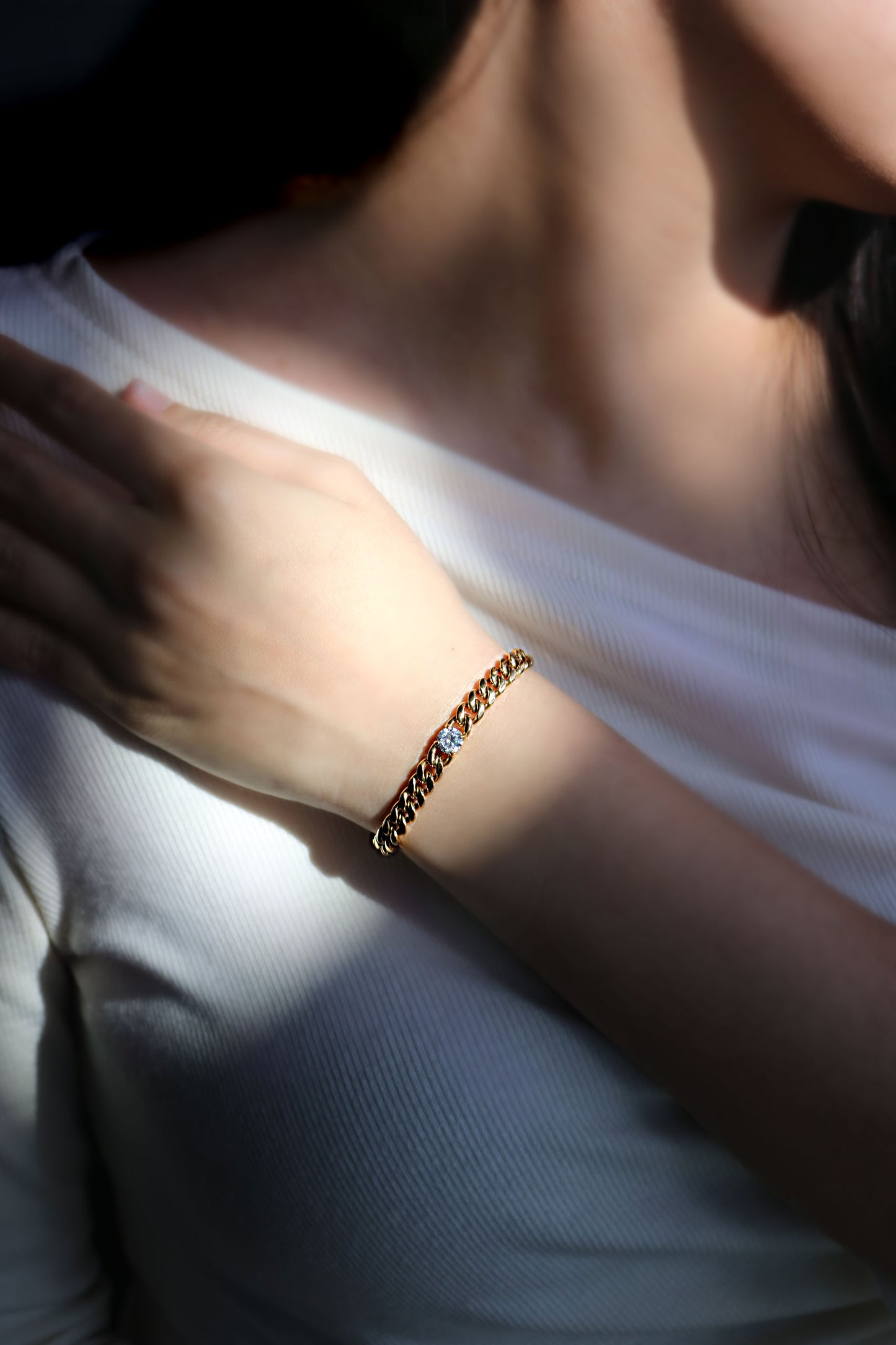 LG047 Golden Radiance Choker Moissanite Necklace/Bracelet Set