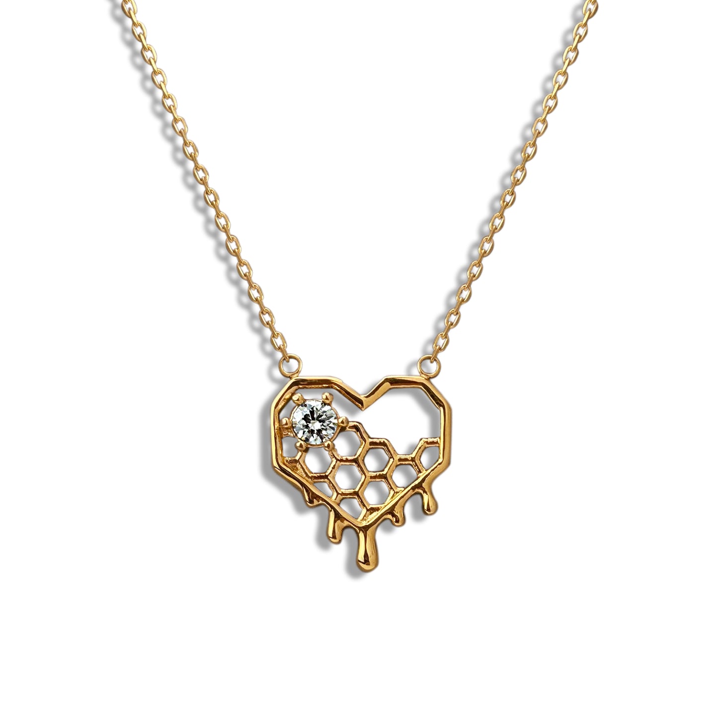 LG-014 Honey Drip Heart Necklace