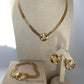 LG056 Double Cuba Chain Set Necklace/Bracelet/Earrings