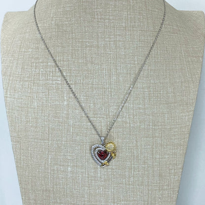 LG142 Sunflower Heart Pendant Necklace Classic Handmade Jewelry