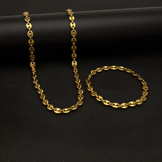 ZY-69 Coffee Beans Necklace & Bracelet Set